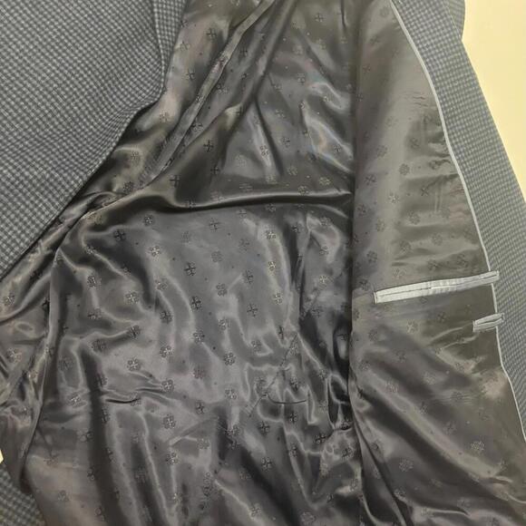 Madison Modern Fit Men’s Blazer | Navy Micro Check Pattern | Size 52 Short - Picture 5 of 7